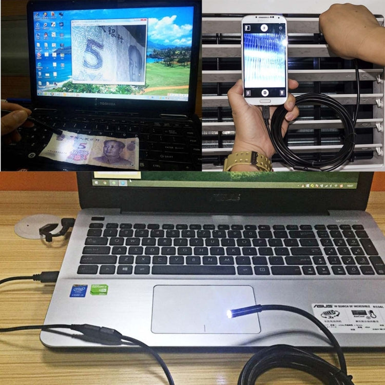 Micro USB Endoscope Snake Tube Inspection Camera with 6 LED for OTG Android Phone, Lens Diameter: 7mm, Length: 5m Hard Cable - by PMC TechLife | Online Shopping South Africa | PMC TechLife | Buy Now Pay Later Mobicred