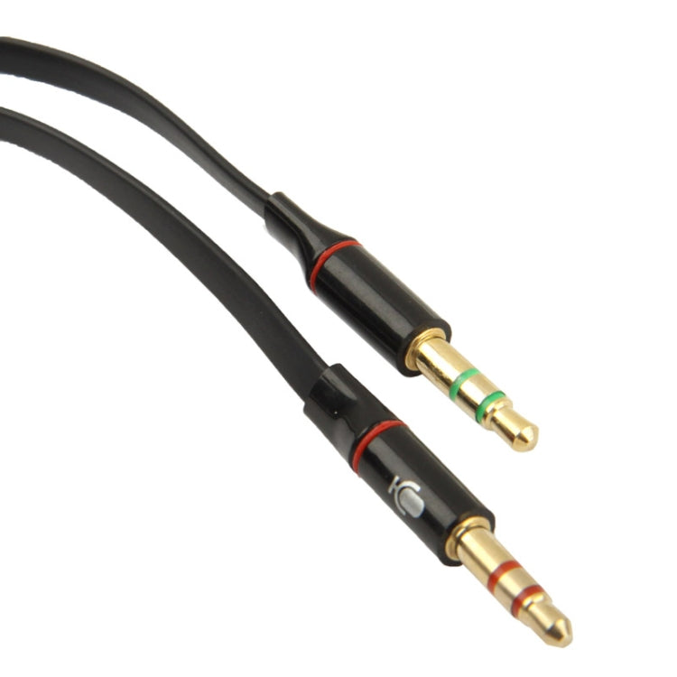 3.5mm female to 3.5mm Male Microphone Jack + 3.5mm Male Earphone Jack Adapter Cable(Black) - Audio Adapter by PMC TechLife | Online Shopping South Africa | PMC TechLife