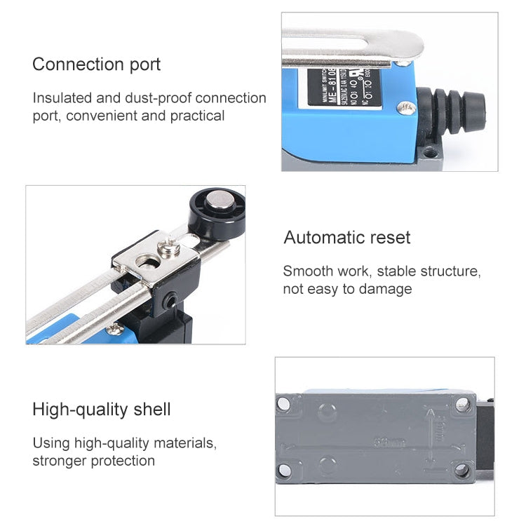 ME-8108 Rotary Adjustable Roller Lever Arm Mini Limit Switch(Blue) - Coating Thickness Gauge by PMC TechLife | Online Shopping South Africa | PMC TechLife
