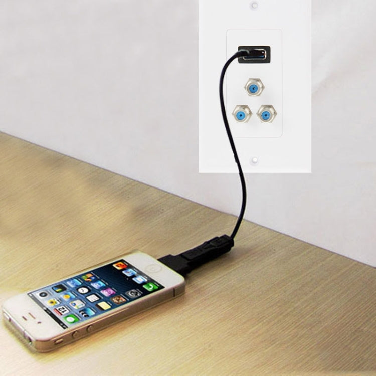 USB 2.0 Female Plug + 3 F Female Plugs Wall Plate Panel - by PMC TechLife | Online Shopping South Africa | PMC TechLife | Buy Now Pay Later Mobicred