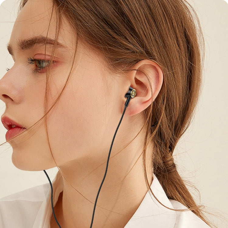 USAMS US-SJ482 EP-43 Wired In Ear USB-C / Type-C Interface Metal Digital HiFi Noise Reduction Earphones with Mic & Digital Chip, Length: 1.2m(Black) - free shipping - PMC TechLife - Order now!