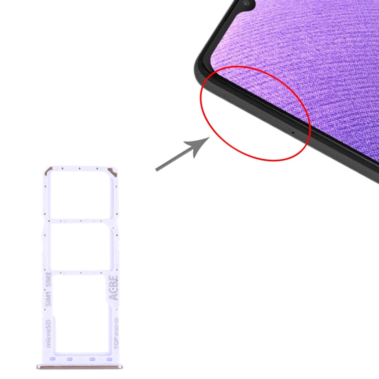 For Samsung Galaxy A32 SM-A325 SIM Card Tray + SIM Card Tray + Micro SD Card Tray (Purple) - free shipping - PMc TechLife - Order now!