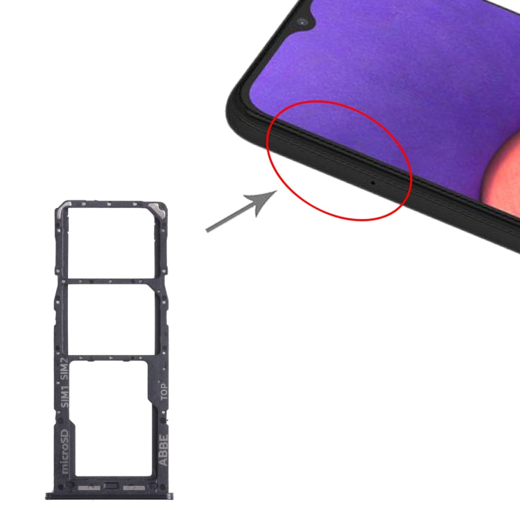 For Samsung Galaxy A22 SM-A225 SIM Card Tray + SIM Card Tray + Micro SD Card Tray (Black) - free shipping - PMc TechLife - Order now!