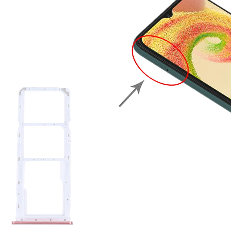 For Samsung Galaxy A04 SM-A045F Original SIM Card Tray + SIM Card Tray + Micro SD Card Tray (Pink) - free shipping - PMc TechLife - Order now!