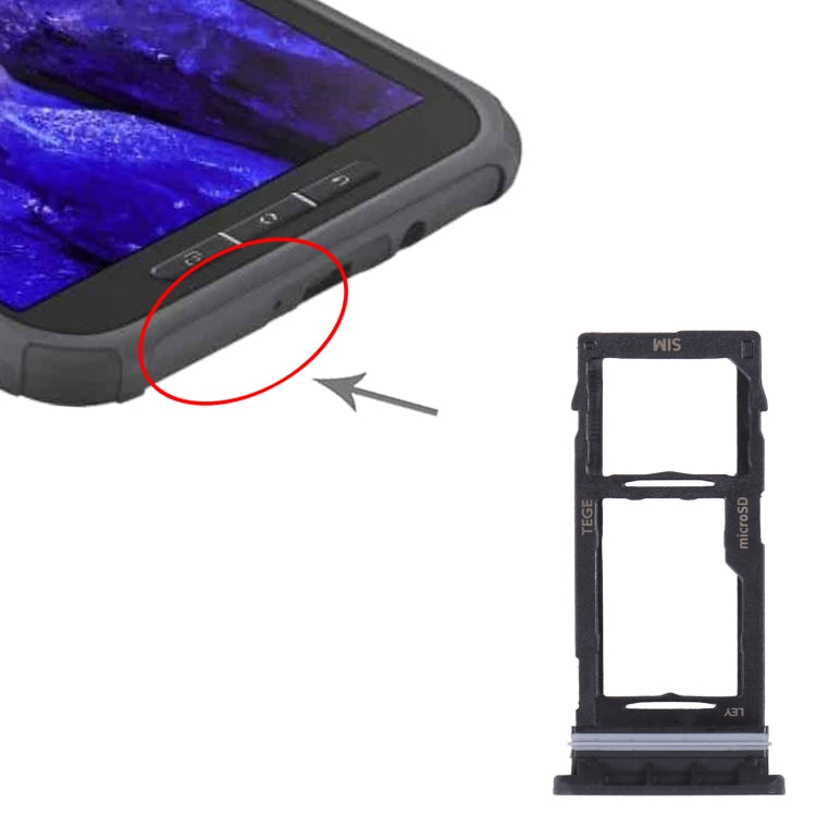 For Samsung Galaxy Tab Active3 8.0 SM-T570/T575 Original SIM Card Tray + Micro SD Card Tray (Black) - free shipping - PMc TechLife - Order now!