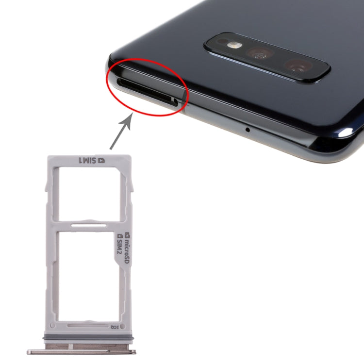 For Galaxy S10+ / S10 / S10e SIM Card Tray + SIM Card Tray / Micro SD Card Tray (Black) - free shipping - PMc TechLife - Order now!