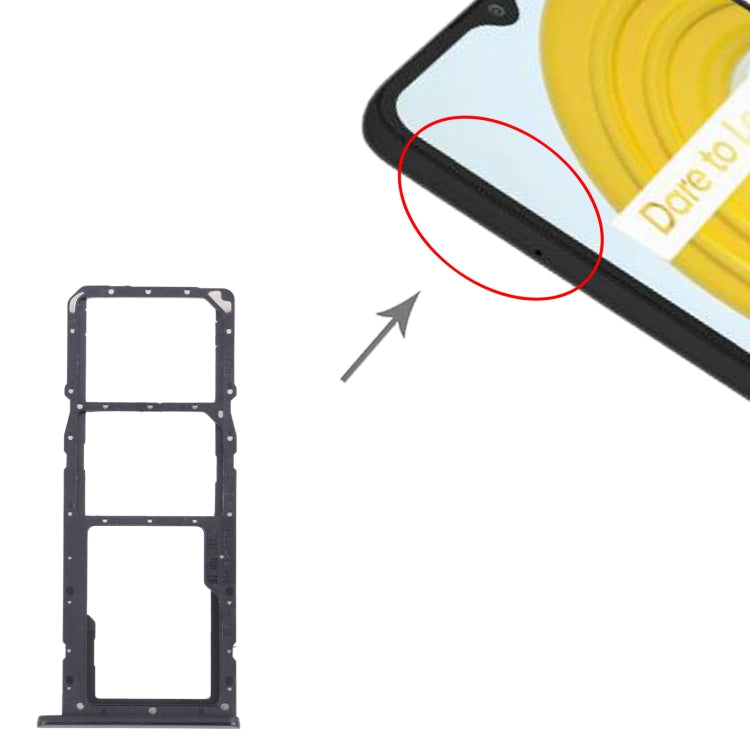 For OPPO Realme C21 / Realme C21Y RMX3201,RMX3261 SIM Card Tray + SIM Card Tray + Micro SD Card Tray (Black) - Card Tray by PMc TechLife | Online Shopping South Africa | PMc TechLife | Buy Now Pay Later Mobicred