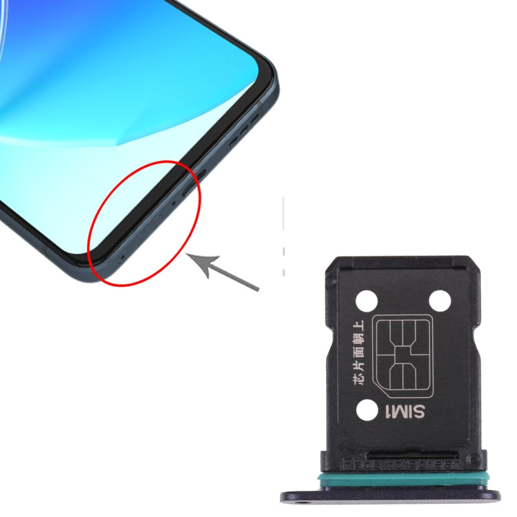 For OPPO Reno6 4G CPH2235 / Reno6 Z SIM Card Tray + SIM Card Tray(Black) - Card Socket by PMc TechLife | Online Shopping South Africa | PMc TechLife | Buy Now Pay Later Mobicred