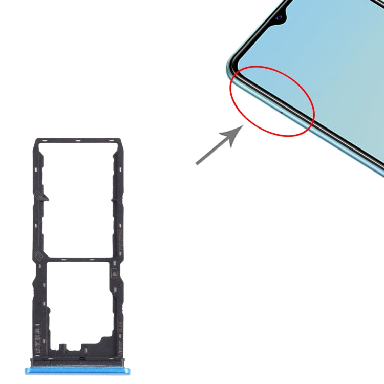 For vivo Y20G / Y20s (G) SIM Card Tray + SIM Card Tray + Micro SD Card Tray (Blue) - Card Tray by PMc TechLife | Online Shopping South Africa | PMc TechLife | Buy Now Pay Later Mobicred