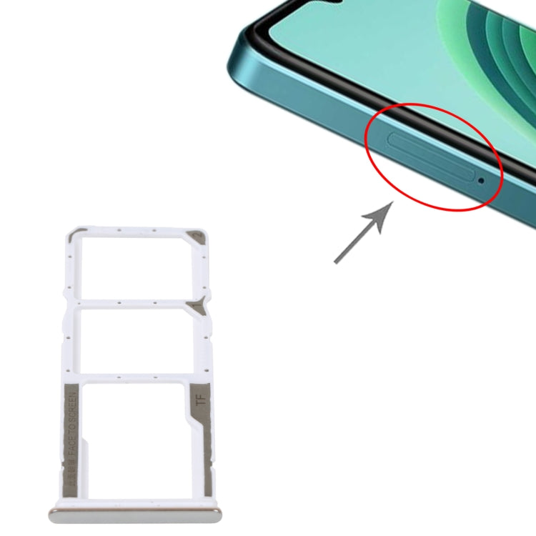 SIM Card Tray + SIM Card Tray + Micro SD Card Tray For Xiaomi Redmi Note 11E (Silver) - Card Tray by PMc TechLife | Online Shopping South Africa | PMc TechLife | Buy Now Pay Later Mobicred