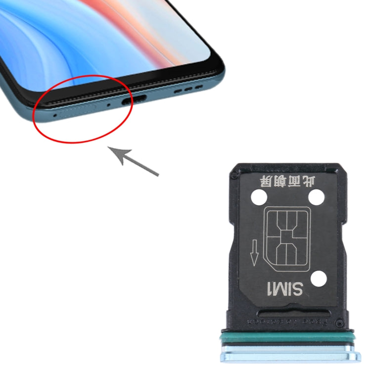 For OPPO Reno4 5G SIM Card Tray + SIM Card Tray (Blue) - Card Socket by PMc TechLife | Online Shopping South Africa | PMc TechLife | Buy Now Pay Later Mobicred