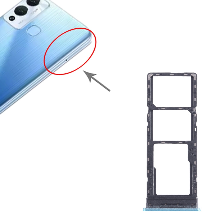 For Infinix Hot 12 Play NFC X6816C SIM Card Tray + SIM Card Tray + Micro SD Card Tray (Blue) - Card Tray by PMC TechLife | Online Shopping South Africa | PMC TechLife