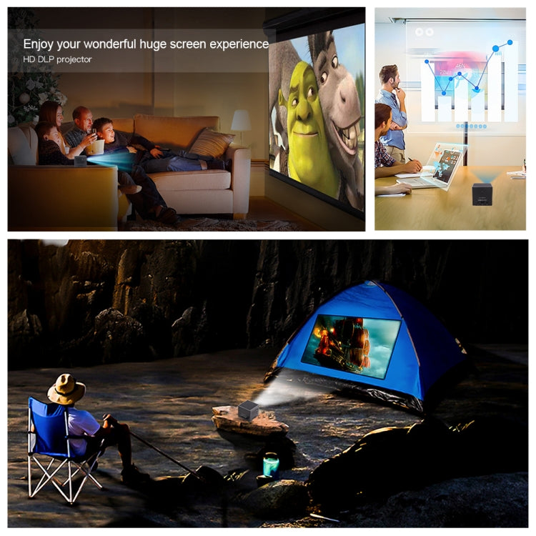 C80 DLP portable HD Projector 120-inch Giant Screen Projector Blu-ray 4K, Android 7.1.2, 2GB + 16GB US Plug - Mini Projector by PMc TechLife | Online Shopping South Africa | PMc TechLife | Buy Now Pay Later Mobicred