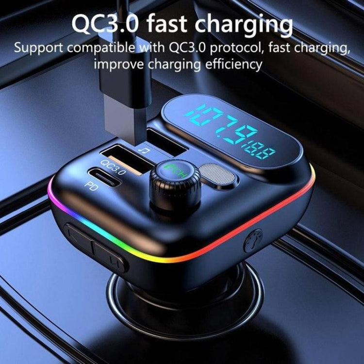 T70 Car MP3 Player FM Transmitter with Bluetooth USB Car Mobile Charger QC3.0 Quick Charge U Disk Music Player FM Modulator - Bluetooth Car Kits by PMC TechLife | Online Shopping South Africa | PMC TechLife | Buy Now Pay Later Mobicred