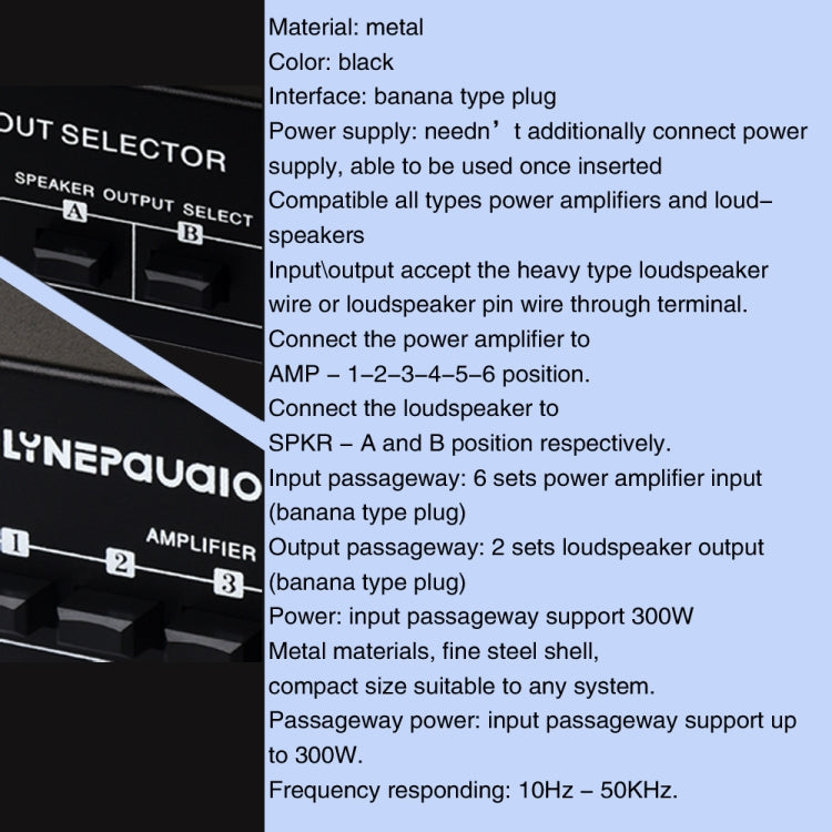 6 In 2 Out 300W Power Amplifier Switcher Loudspeaker Switch Distribute Device - by PMC Jewellery | Online Shopping South Africa | PMC Jewellery | Buy Now Pay Later Mobicred