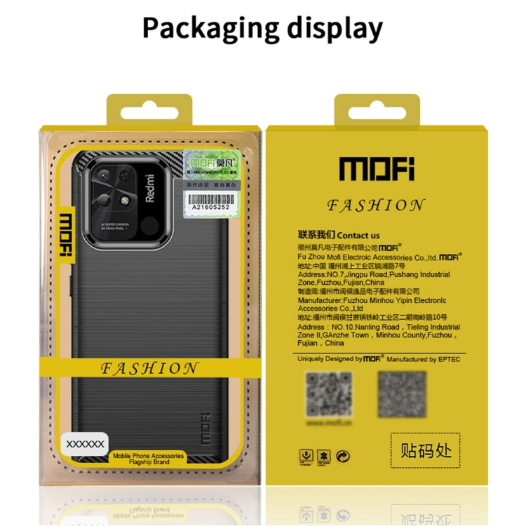 For Xiaomi Redmi 10C MOFI Gentleness Brushed Carbon Fiber Soft TPU Case(Black) - Xiaomi Cases by MOFI | Online Shopping South Africa | PMC TechLife