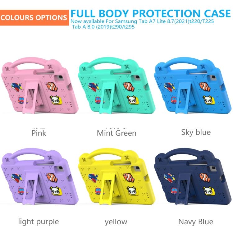 For Samsung Galaxy Tab A 8.0 2019 T290 / T295 Handle Kickstand Children EVA Shockproof Tablet Case(Lighte Purple) - Other Galaxy Tab PC by PMC TechLife | Online Shopping South Africa | PMC TechLife