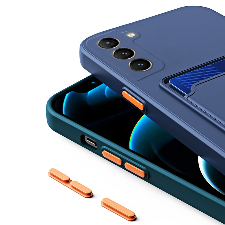 For Samsung Galaxy S23 Ultra 5G Skin Feel Card TPU Contrast Color Button Phone Case(Dark Green) - Galaxy S23 Ultra 5G Cases by PMC TechLife | Online Shopping South Africa | PMC TechLife
