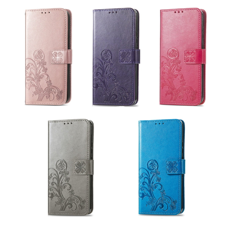 For Xiaomi 14 Four-leaf Clasp Embossed Leather Phone Case(Blue) - 14 Cases by PMC TechLife | Online Shopping South Africa | PMC TechLife | Buy Now Pay Later Mobicred
