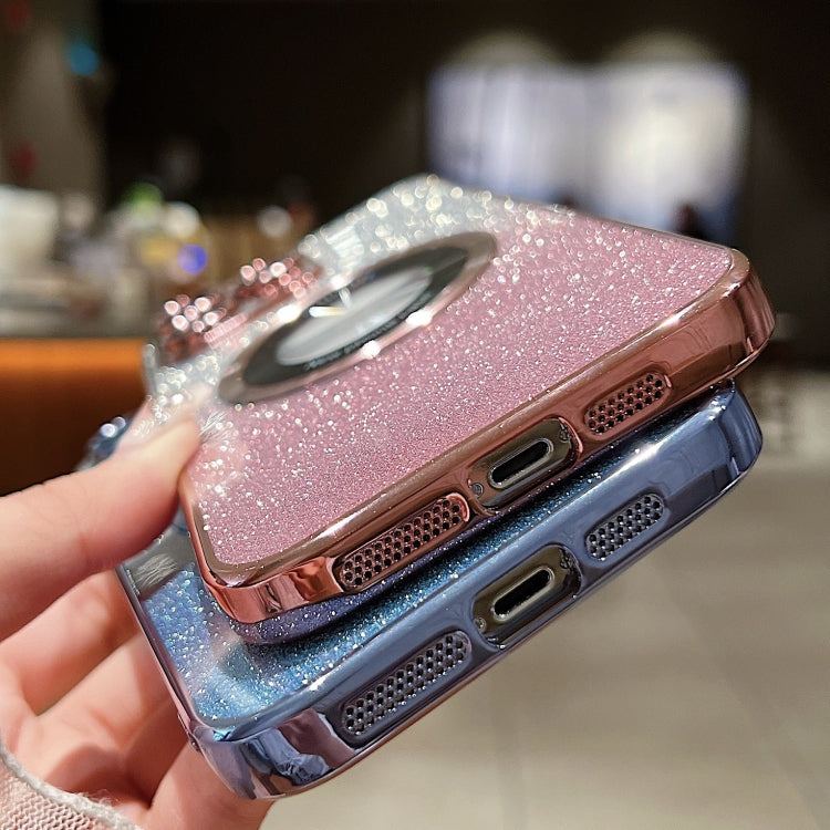 For iPhone 15 Pro MagSafe Gradient Glitter Electroplating TPU Phone Case(Purple) - iPhone 15 Pro Cases by PMC TechLife | Online Shopping South Africa | PMC TechLife