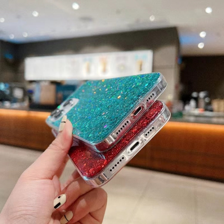 For iPhone 16 Glitter Sequins Epoxy TPU Phone Case(Green) - iPhone 16 Cases by PMC TechLife | Online Shopping South Africa | PMC TechLife | Buy Now Pay Later Mobicred