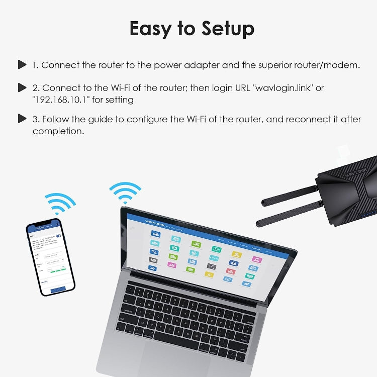WAVLINK WN586X3 Wireless Gigabit Ethernet Router Wi-Fi 6 AX3000 Mesh Router Dual Band, Plug:AU Plug - free shipping - PMC Jewellery - Order now!