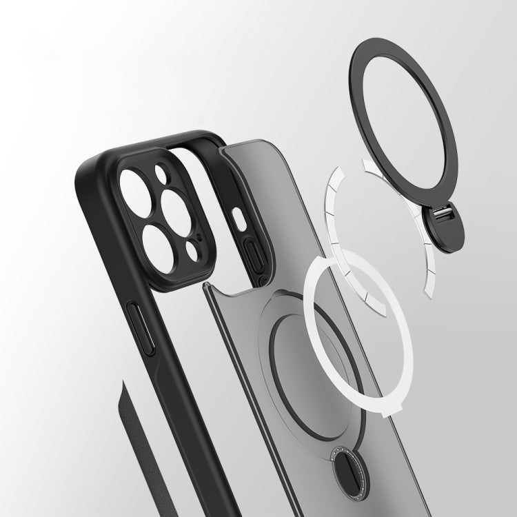 For iPhone 15 Pro 360 Magsafe Ring Holder TPU Hybrid PC Phone Case(White) - iPhone 15 Pro Cases by PMC TechLife | Online Shopping South Africa | PMC TechLife