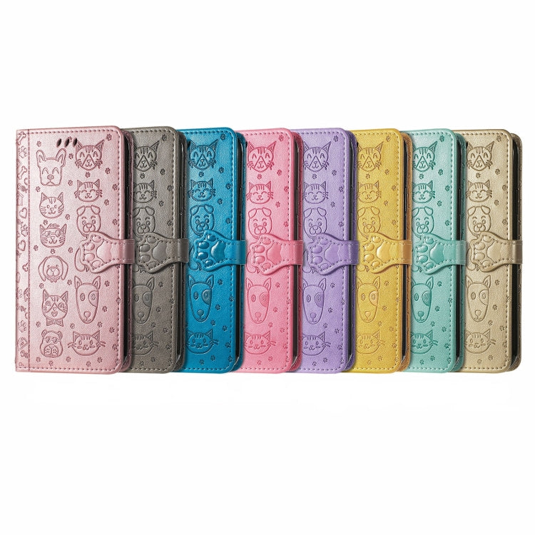 For Ulefone Note 15 Cat and Dog Embossed Leather Phone Case(Blue) - Ulefone Cases by PMC Jewellery | Online Shopping South Africa | PMC Jewellery | Buy Now Pay Later Mobicred