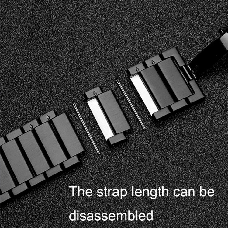 For Garmin Vivoactive 4S One Bead Butterfly Buckle Stainless Steel Metal Watch Band(Silver) - Watch Bands by PMC TechLife | Online Shopping South Africa | PMC TechLife | Buy Now Pay Later Mobicred