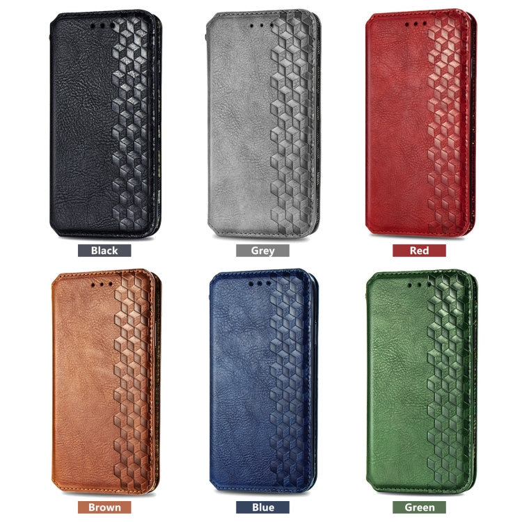 For Samsung Galaxy S25 Ultra 5G Cubic Grid Pressed Magnetic Leather Phone Case(Gray) - Galaxy S25 Ultra 5G Cases by PMC Jewellery | Online Shopping South Africa | PMC Jewellery | Buy Now Pay Later Mobicred
