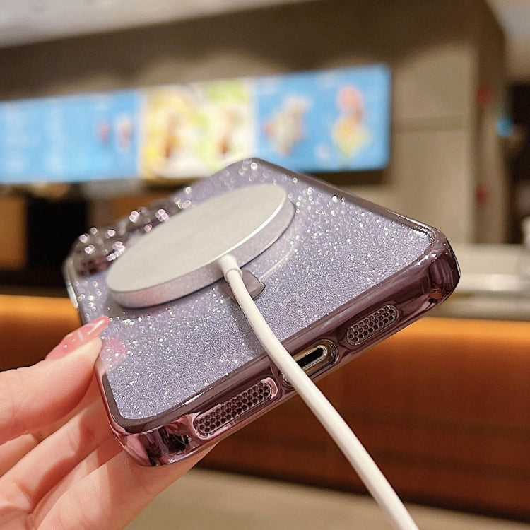 For iPhone 15 Pro MagSafe Glitter Electroplating TPU Phone Case(Purple) - iPhone 15 Pro Cases by PMC TechLife | Online Shopping South Africa | PMC TechLife