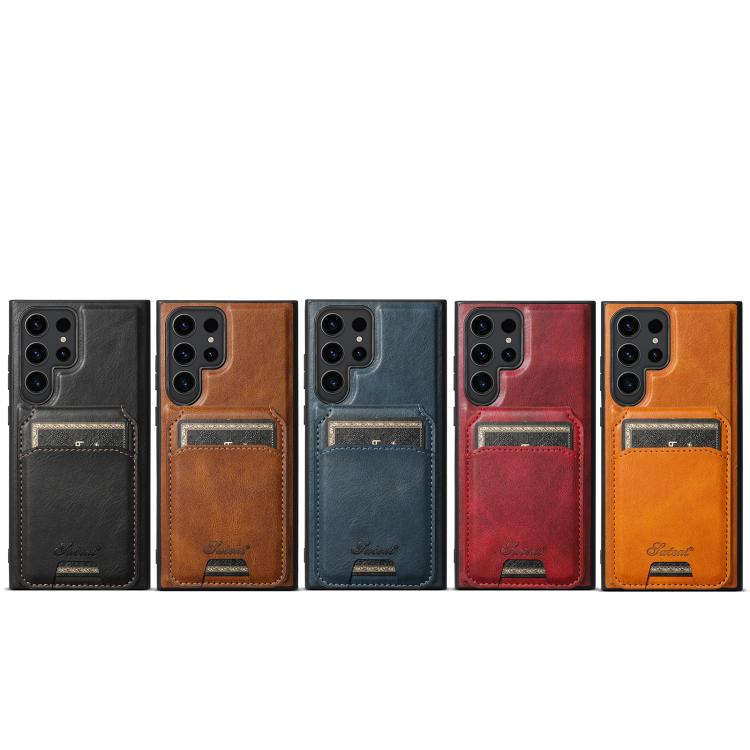 For Samsung Galaxy S22+ 5G Suteni H15 Oil Eax Leather Detachable Wallet Back Phone Case(Brown) - free shipping - PMC TechLife - Order now!
