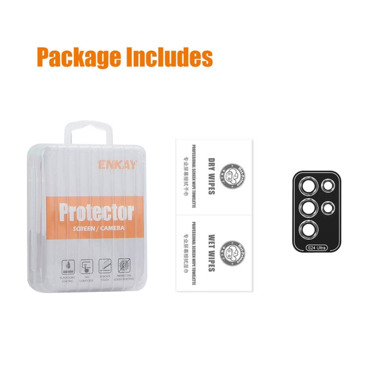 For Samsung Galaxy S24 Ultra 5G ENKAY Hat-Prince 9H Rear Camera Lens Aluminium Alloy Tempered Glass Film(Silver) - Galaxy S24 Ultra 5G Tempered Glass by ENKAY | Online Shopping South Africa | PMC TechLife | Buy Now Pay Later Mobicred