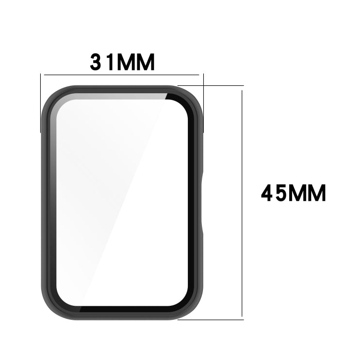For Samsung Galaxy Fit 3 SM-R390 PC + Tempered Glass Film Integrated Watch Protective Case(Ink Blue) - Watch Cases by PMC TechLife | Online Shopping South Africa | PMC TechLife | Buy Now Pay Later Mobicred
