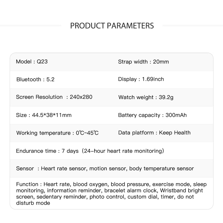 Q23 IP67 Waterproof Smart Bracelet Sport Fitness Tracker(Black) - Smart Watches by PMC TechLife | Online Shopping South Africa | PMC TechLife | Buy Now Pay Later Mobicred