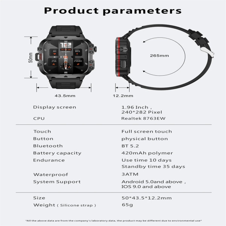 QX11 1.96 inch Color Screen Smart Watch Silicone Strap Support Bluetooth Call(Black) - Smart Watches by PMC TechLife | Online Shopping South Africa | PMC TechLife