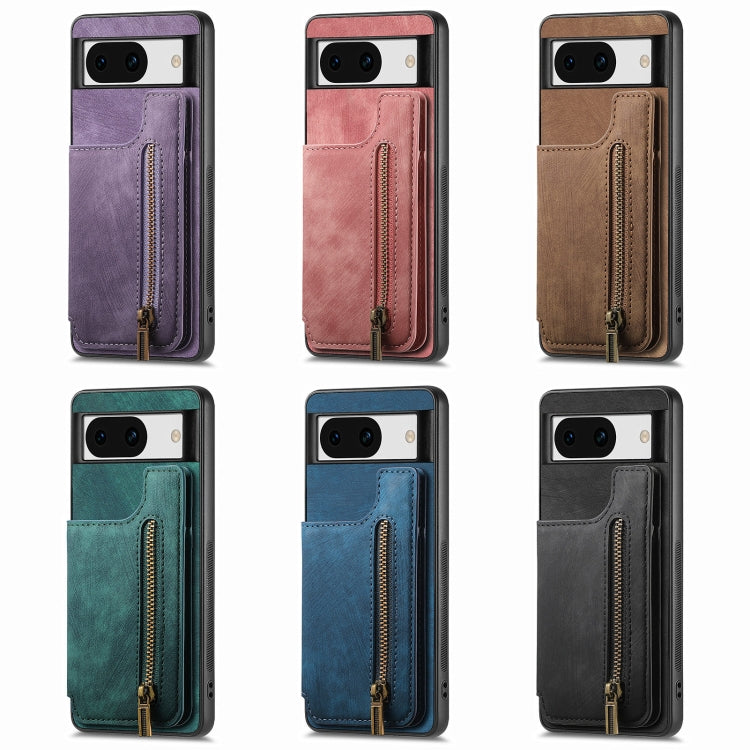 For Google Pixel 9 Pro XL Retro Leather Zipper Wallet Back Phone Case(Black) - Google Cases by PMC TechLife | Online Shopping South Africa | PMC TechLife | Buy Now Pay Later Mobicred