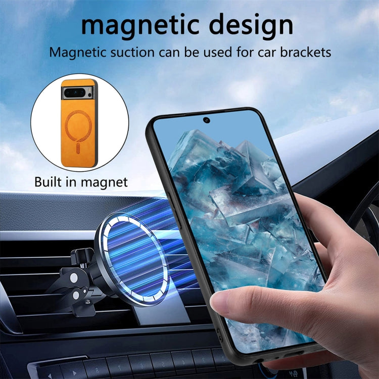 For Google Pixel 9 / 9 Pro Retro Magsafe Magnetic PU Back Cover Phone Case(Purple) - Google Cases by PMC TechLife | Online Shopping South Africa | PMC TechLife | Buy Now Pay Later Mobicred