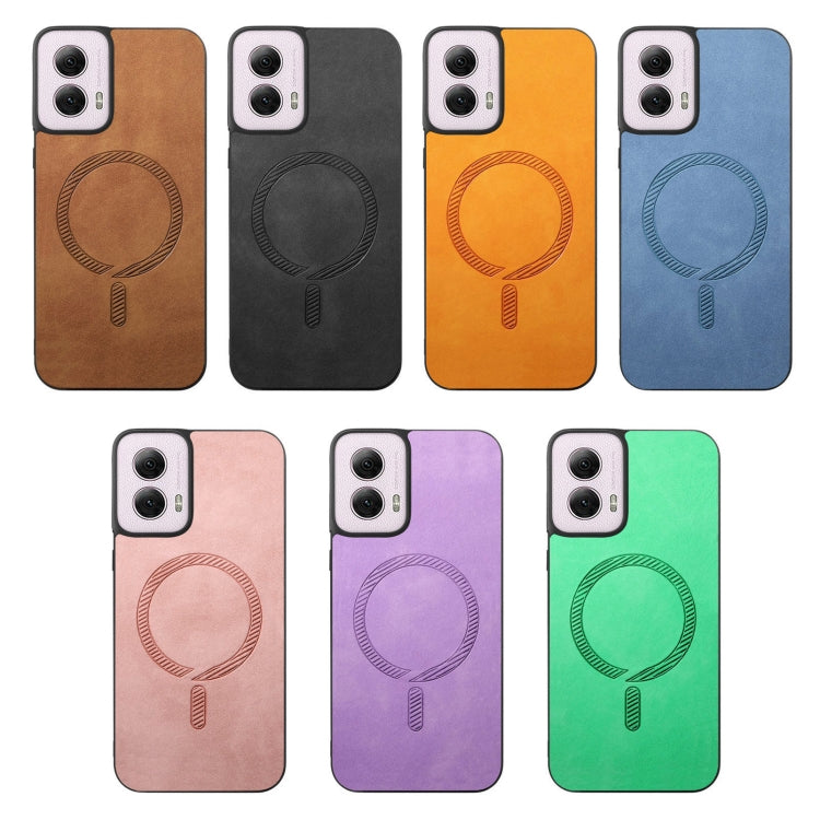 For Motorola Moto G Power 2024 5G Retro Magsafe Magnetic PU Back Cover Phone Case(Green) - Motorola Cases by PMC Jewellery | Online Shopping South Africa | PMC Jewellery | Buy Now Pay Later Mobicred