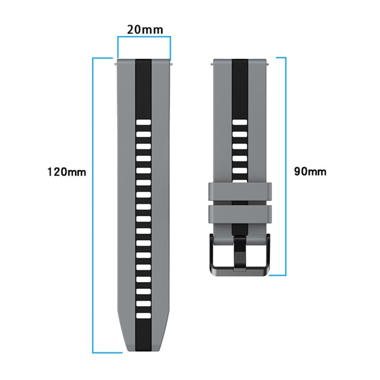 For Amazfit Bip3 20mm Two-Color Sports Silicone Watch Band(White+Black) - free shipping - PMC TechLife - Order now!