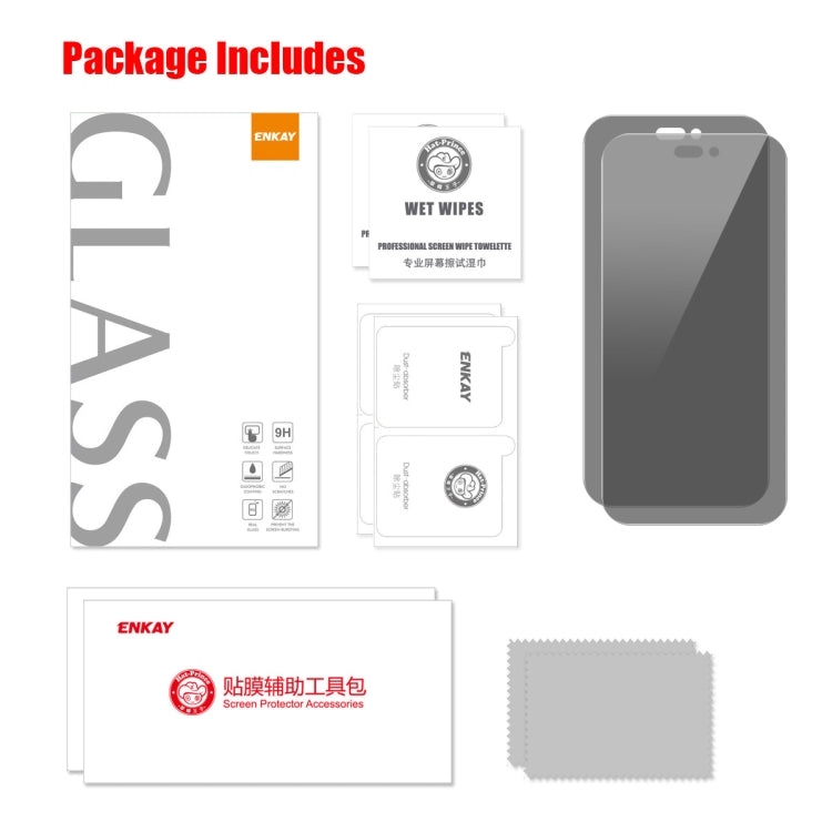 For iPhone 16 2pcs ENKAY Hat-Prince 28 Degree Anti-peeping Privacy Tempered Glass Film - iPhone 16 Tempered Glass by ENKAY | Online Shopping South Africa | PMC TechLife | Buy Now Pay Later Mobicred
