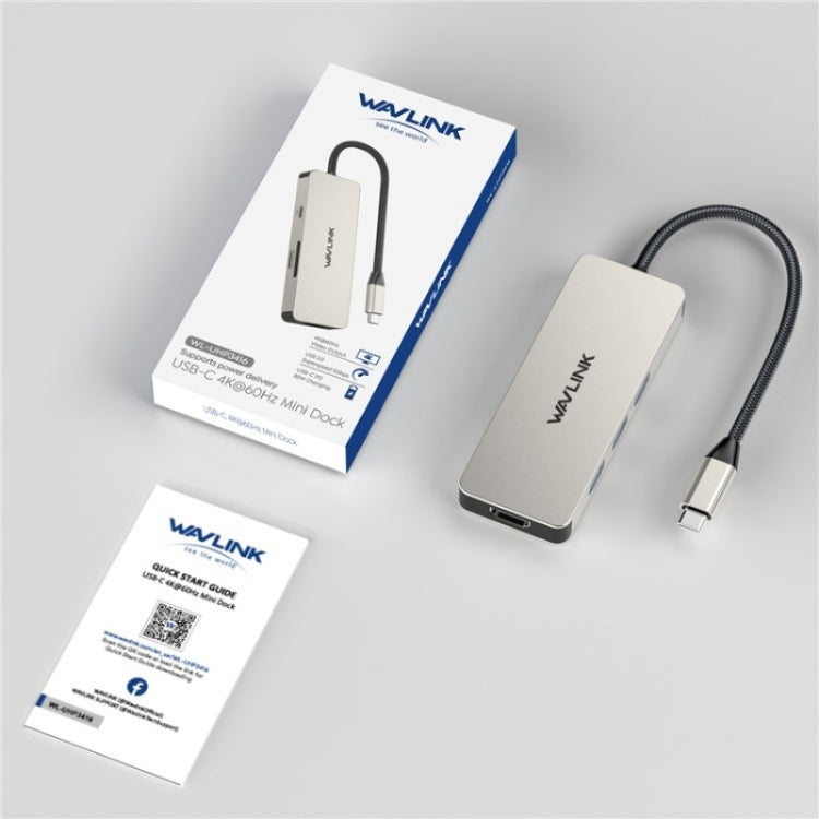 WAVLINK UHP3416 7-in-1 PD100W Charging SD / TF Card Reader 4K HD Type-C Docking Station(Blue) - free shipping - PMC Jewellery - Order now!
