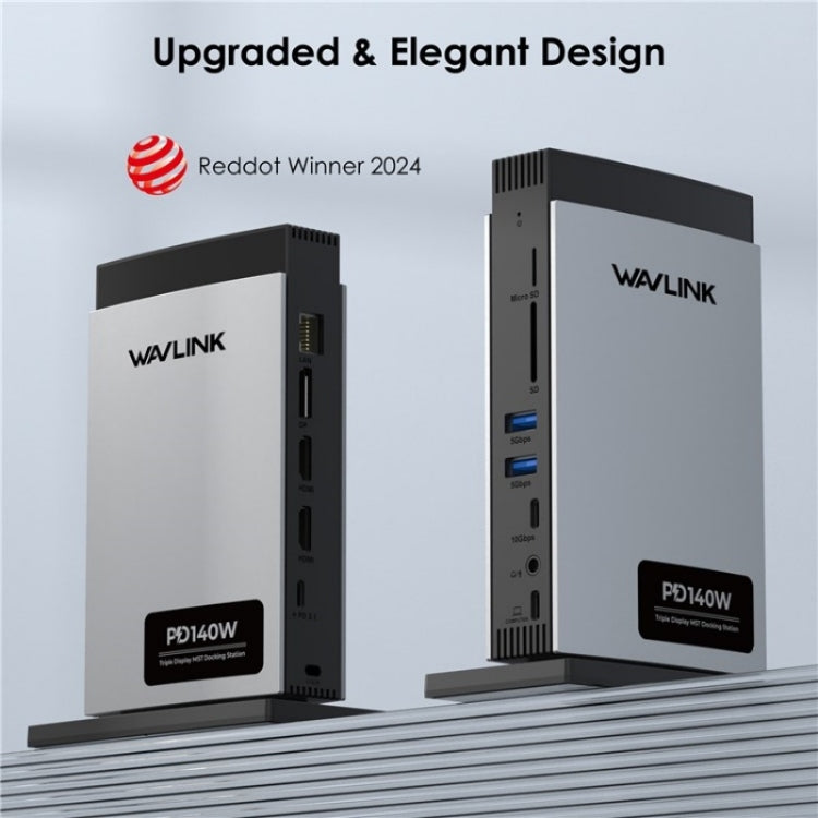WAVLINK WL-UMD26 11 in 1 140W PD 3.1 USB-C 8K Displayport Charging Docking Station - free shipping - PMC TechLife - Order now!
