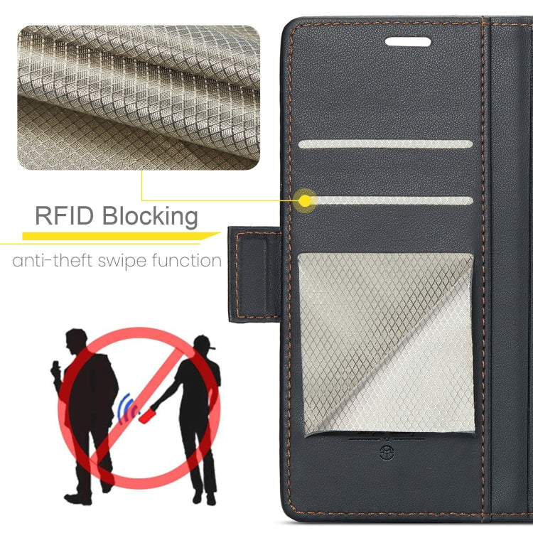 For Redmi Note 14 5G CaseMe 023 Butterfly Buckle Litchi Texture RFID Anti-theft Leather Phone Case(Black) - free shipping - PMC Jewellery - Order now!