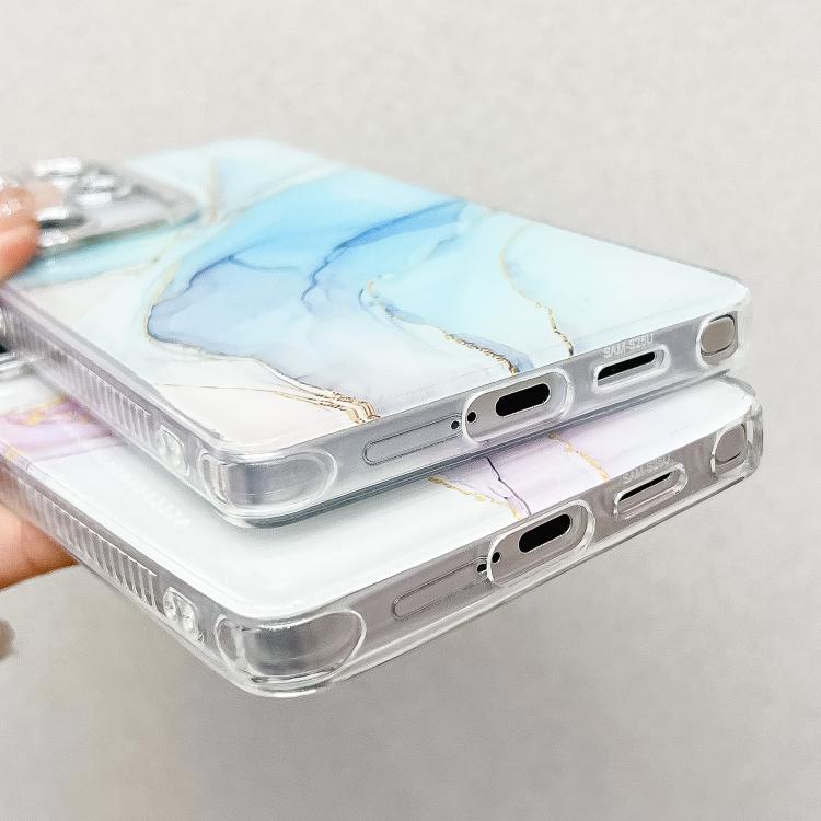For Samsung Galaxy S25 Ultra 5G Electroplated Marble Texture Phone Case(Gold Purple Red M15) - Galaxy S25 Ultra 5G Cases by PMC Jewellery | Online Shopping South Africa | PMC Jewellery | Buy Now Pay Later Mobicred