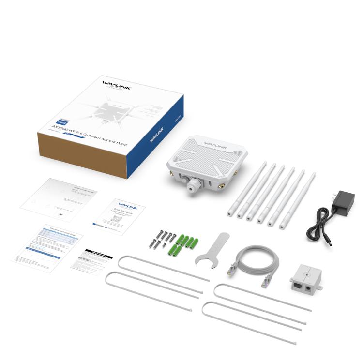 WAVLINK WN588HX3 AX3000 Outdoor WiFi Extender with 6 Antennas Dual Band WiFi Repeater, Plug:EU Plug - free shipping - PMC TechLife - Order now!