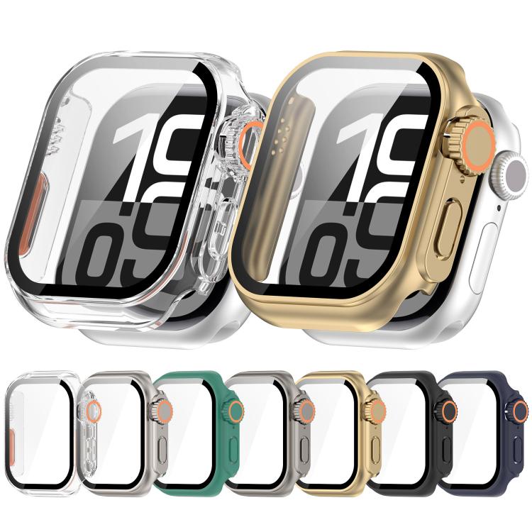 For Apple Watch Series 9/8/7 41mm Change to Ultra 49mm Tempered Film Integrated PC Button Watch Case(Black) - Watch Cases by PMC TechLife | Online Shopping South Africa | PMC TechLife | Buy Now Pay Later Mobicred