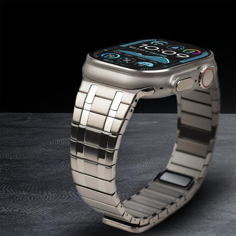 For Apple Watch 46mm / 49mm / 45mm / 44mm One Bead Magnetic Milan Stainless Steel Watch Band(Black) - Watch Bands by PMC TechLife | Online Shopping South Africa | PMC TechLife | Buy Now Pay Later Mobicred