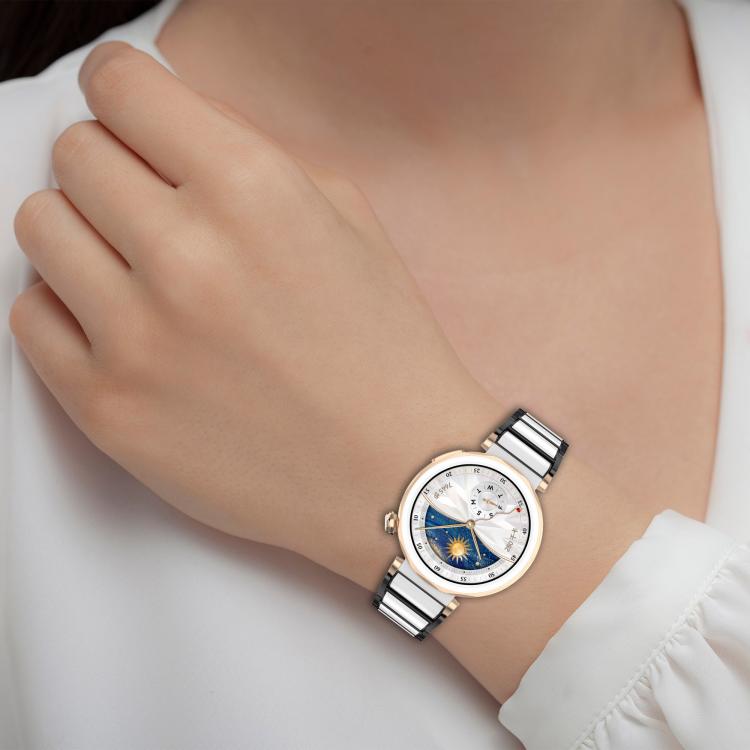 18mm Zinc Alloy Butterfly Buckle Ceramic White Metal Watch Band(Silver+White) - free shipping - PMC TechLife - Order now!