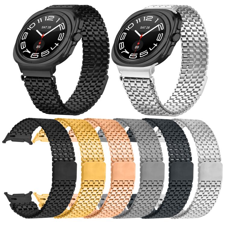 For Samsung Galaxy Watch Ultra 47mm / Ultra 2025 Nine-beads Magnetic Buckle Stainless Steel Watch Band(Rose Gold) - free shipping - PMC TechLife - Order now!